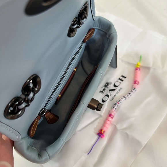 Coach Quilted Pillow Madison 18 Bag - Aqua (baby blue) with Quilting NWOT - Picture 10 of 12